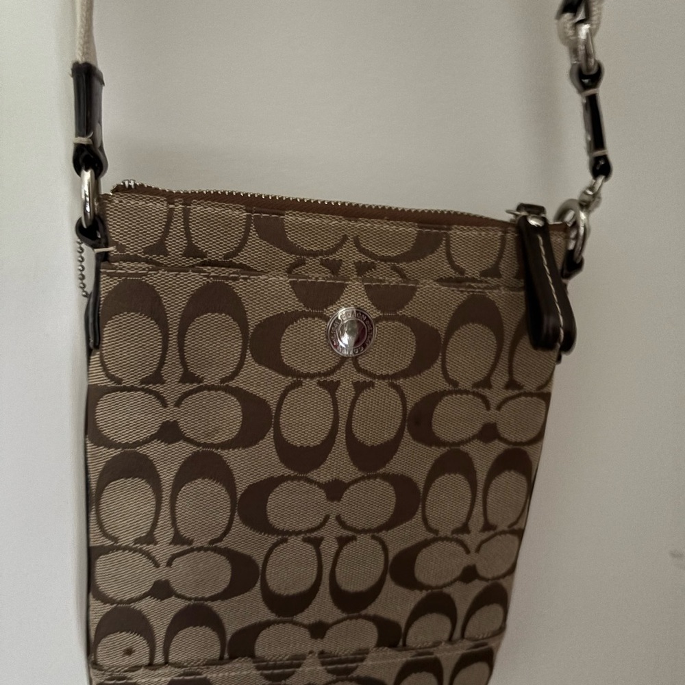 Coach Brown Crossbody Bag with Signature Monogram